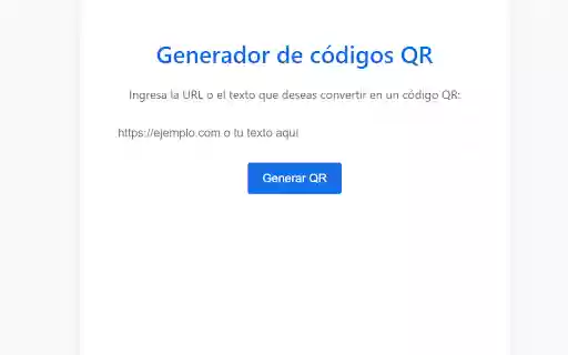 Generador QR de Pestaña Actual  from Chrome web store to be run with OffiDocs Chromium online