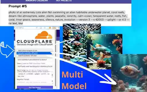 Generate Image with CloudflareAI  from Chrome web store to be run with OffiDocs Chromium online