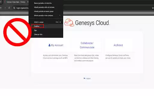 Genesys Cloud Single Tab Restriction  from Chrome web store to be run with OffiDocs Chromium online