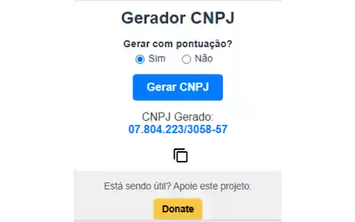 Gerador CNPJ  from Chrome web store to be run with OffiDocs Chromium online