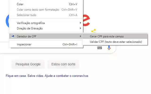Gerador de CPF  from Chrome web store to be run with OffiDocs Chromium online