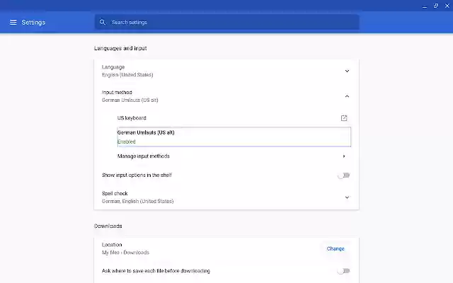 German Umlauts (US alt)  from Chrome web store to be run with OffiDocs Chromium online