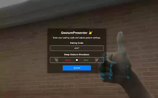 Gesture Presenter Remote for Slides  from Chrome web store to be run with OffiDocs Chromium online