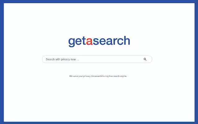 Getasearch — Search Engine with no logs.  from Chrome web store to be run with OffiDocs Chromium online
