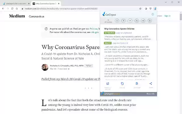 GetDigest Add On  from Chrome web store to be run with OffiDocs Chromium online