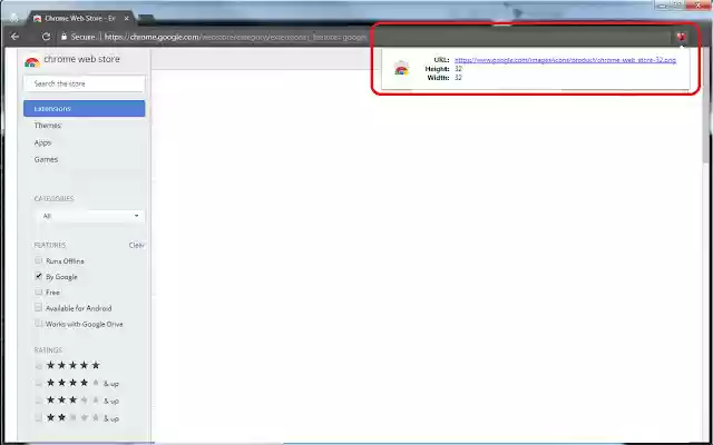 Get FavIcon  from Chrome web store to be run with OffiDocs Chromium online