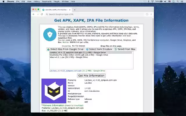 Get , X, IPA File Information from Chrome web store to be run with OffiDocs Chromium online Get , X, IPA File Information from Chrome web store to be run with OffiDocs Chromium online