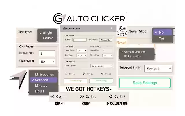 GG Auto Clicker 1.1 dari toko web Chrome untuk dijalankan dengan Chromium OffiDocs online