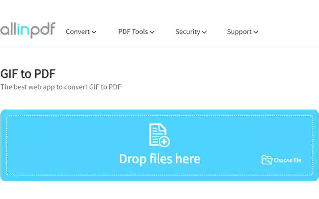 GIF 转 PDF Allinpdf.com（来自 Chrome 网上应用店）将与 OffiDocs Chromium 在线运行