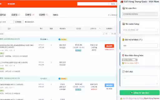 Gửi hàng Trung Quốc Việt Nam  from Chrome web store to be run with OffiDocs Chromium online