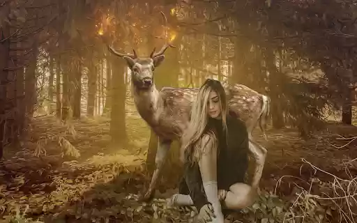 Girl lost in the forest  from Chrome web store to be run with OffiDocs Chromium online