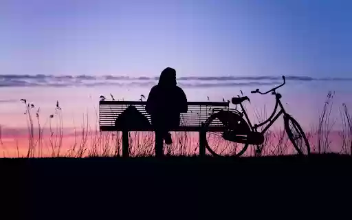 Girl sitting next to the bicycle  from Chrome web store to be run with OffiDocs Chromium online