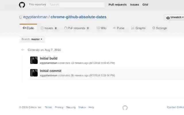 GitHub Absolute Dates  from Chrome web store to be run with OffiDocs Chromium online