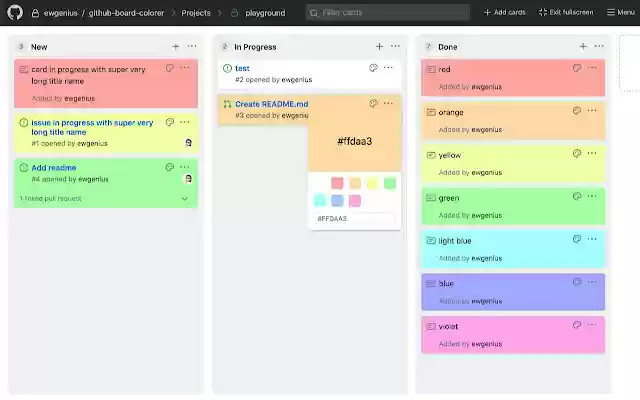 GitHub Board colorer from Chrome web store to be run with OffiDocs Chromium online GitHub Board colorer from Chrome web store to be run with OffiDocs Chromium online