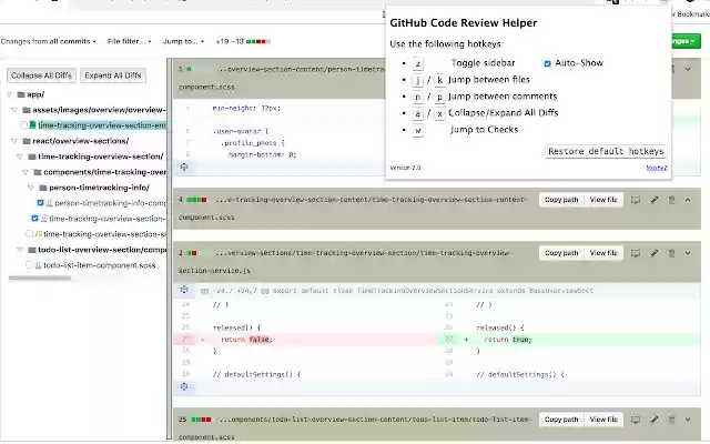 GitHub Code Review Helper  from Chrome web store to be run with OffiDocs Chromium online