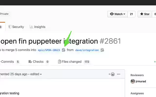 GitHub Copy Base Branch  from Chrome web store to be run with OffiDocs Chromium online