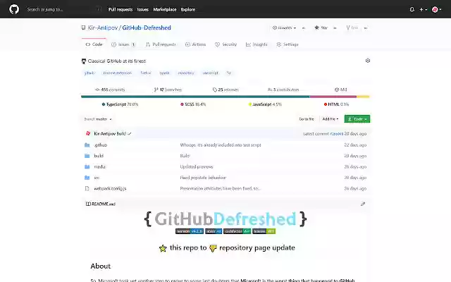 GitHub Defreshed de la boutique en ligne Chrome doit être exécuté avec OffiDocs Chromium en ligne