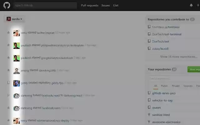 GitHub News Pics  from Chrome web store to be run with OffiDocs Chromium online