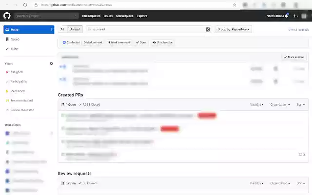 Github notification page enhancer  from Chrome web store to be run with OffiDocs Chromium online