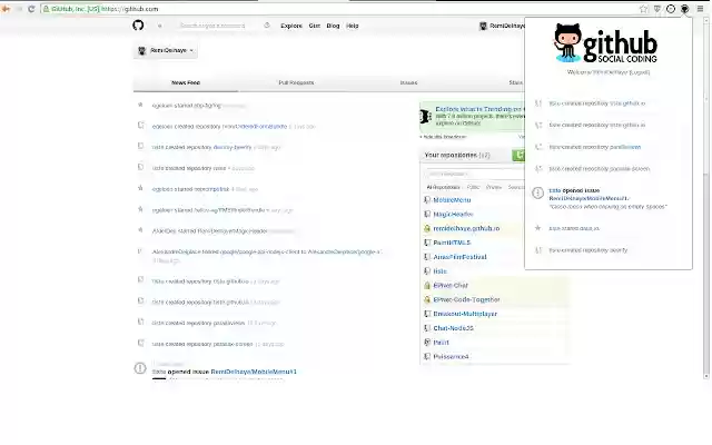 GitHub Notifications  from Chrome web store to be run with OffiDocs Chromium online