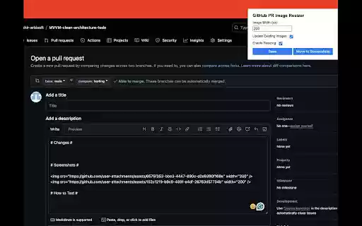 GitHub PR Image Resizer  from Chrome web store to be run with OffiDocs Chromium online