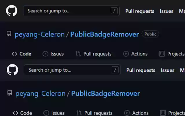 GitHub PublicBadge Remover  from Chrome web store to be run with OffiDocs Chromium online