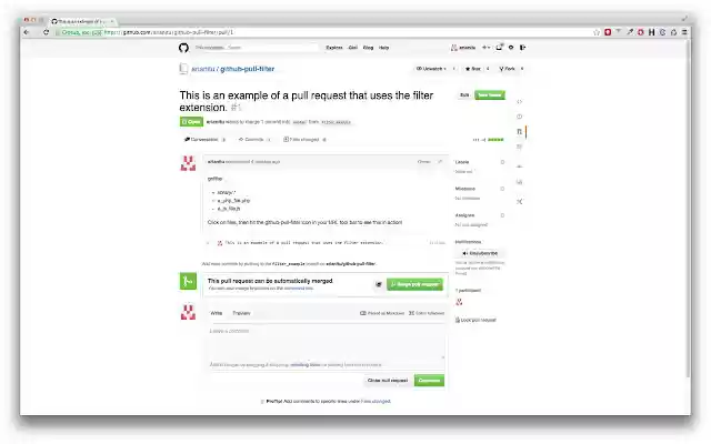 Github Pull Filter  from Chrome web store to be run with OffiDocs Chromium online