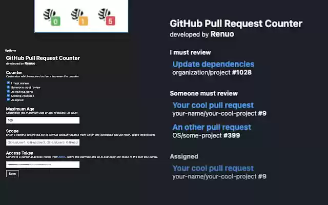 Github Pull Request Counter from Chrome web store to be run with OffiDocs Chromium online Github Pull Request Counter from Chrome web store to be run with OffiDocs Chromium online