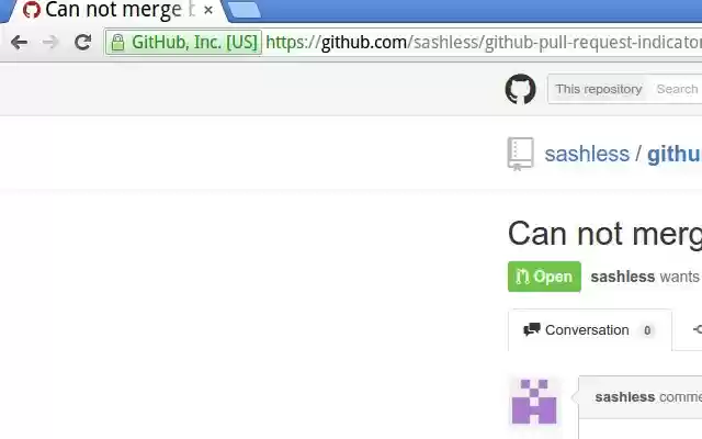 Github pull request indicator  from Chrome web store to be run with OffiDocs Chromium online