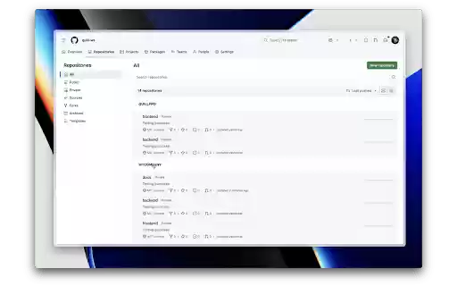 GitHub Repo Organizer  from Chrome web store to be run with OffiDocs Chromium online