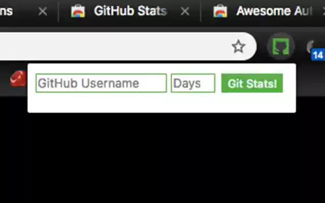GitHub Stats  from Chrome web store to be run with OffiDocs Chromium online
