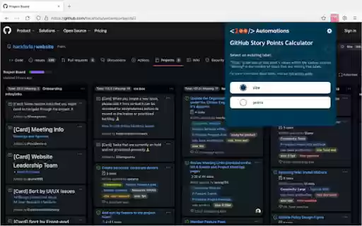 github story points calculator  from Chrome web store to be run with OffiDocs Chromium online