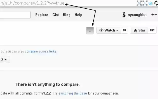 Github Whitespace ignorable differ  from Chrome web store to be run with OffiDocs Chromium online