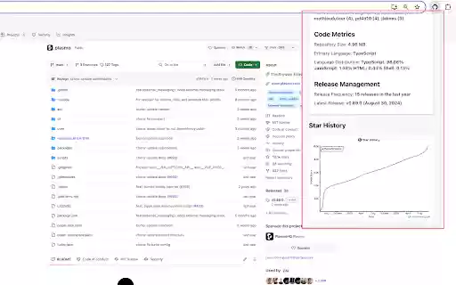 GitInsight  from Chrome web store to be run with OffiDocs Chromium online