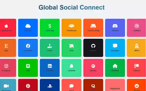 Global Social Connect  from Chrome web store to be run with OffiDocs Chromium online