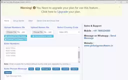 Global Tech Mass Message Sender  from Chrome web store to be run with OffiDocs Chromium online
