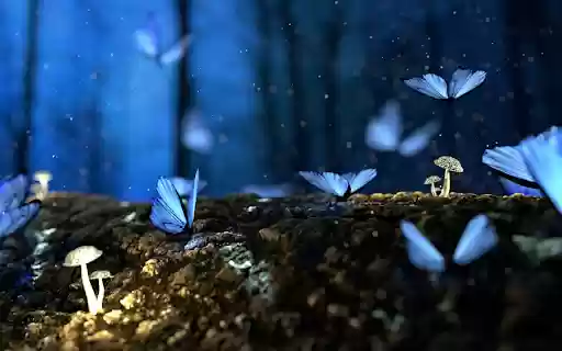 Glowing Blue Butterflies  from Chrome web store to be run with OffiDocs Chromium online