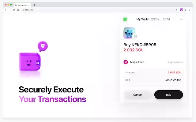 Glow Solana Wallet BETA  from Chrome web store to be run with OffiDocs Chromium online