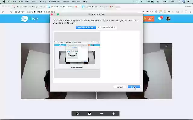 Glurr Talk Screensharing  from Chrome web store to be run with OffiDocs Chromium online