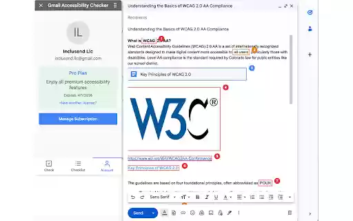 Gmail Accessibility Checker  from Chrome web store to be run with OffiDocs Chromium online