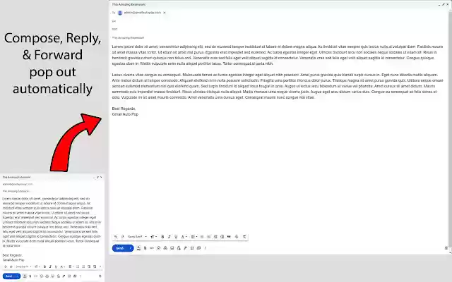 Gmail Auto Pop Out Reply Forward Show CC BCC  from Chrome web store to be run with OffiDocs Chromium online