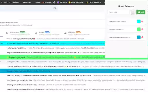 Gmail Enhancer  from Chrome web store to be run with OffiDocs Chromium online
