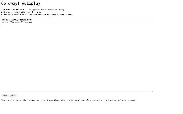 Go Away! Autoplay from Chrome web store to be run with OffiDocs Chromium online Go Away! Autoplay from Chrome web store to be run with OffiDocs Chromium online