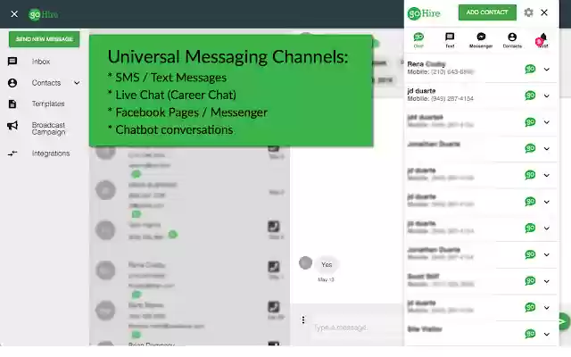 GoHire Text Recruiting Extension  from Chrome web store to be run with OffiDocs Chromium online