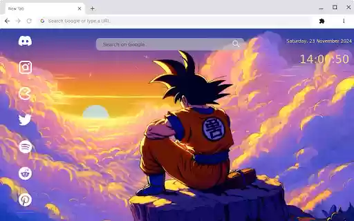 Goku Watching Sunset Dragon Ball  from Chrome web store to be run with OffiDocs Chromium online