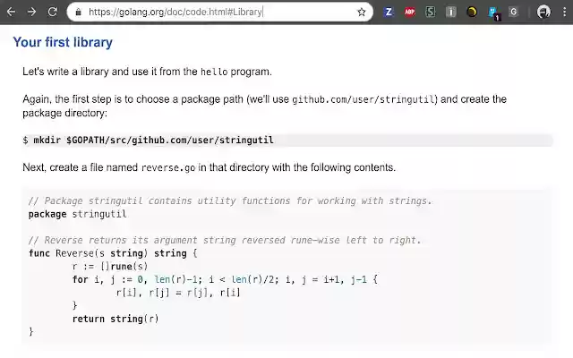 Golang syntax highlighter  from Chrome web store to be run with OffiDocs Chromium online