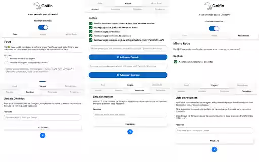 GolfIn Busca por Empregos no LinkedIn Facilitada  from Chrome web store to be run with OffiDocs Chromium online