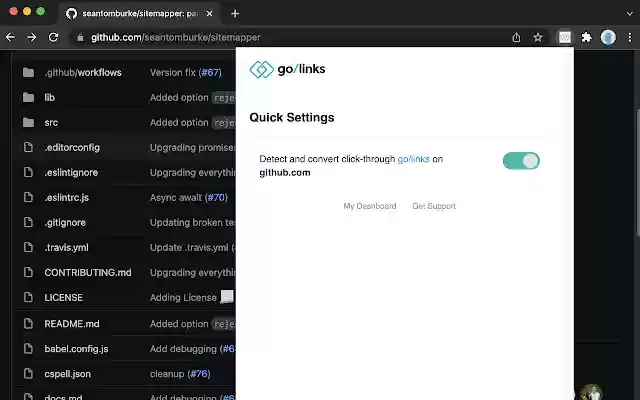 Go Links Utility  from Chrome web store to be run with OffiDocs Chromium online