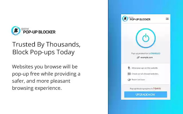 Gone Pop up Blocker  from Chrome web store to be run with OffiDocs Chromium online