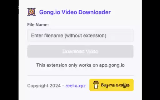 Gong Video Downloader  from Chrome web store to be run with OffiDocs Chromium online